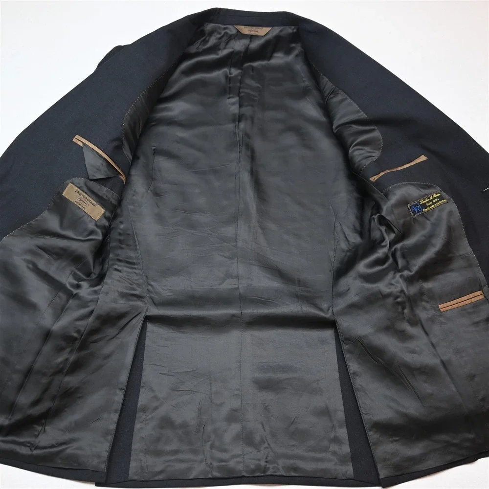 Pronto Uomo 38R 32x32 Charcoal Gray 100% Wool Italy Made Mens Jacket Pants Suit